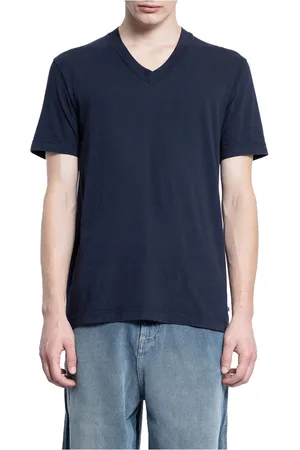 James Perse Homme, Tops, Bleu, Taille: 2XL T-shirt col V en jersey doux