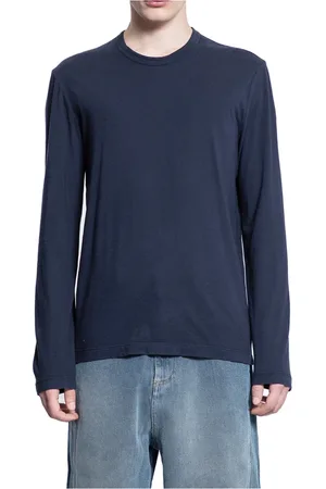 James Perse Homme, Pulls, Bleu, Taille: 2XL Bleu Coton Manches Longues Col Rond