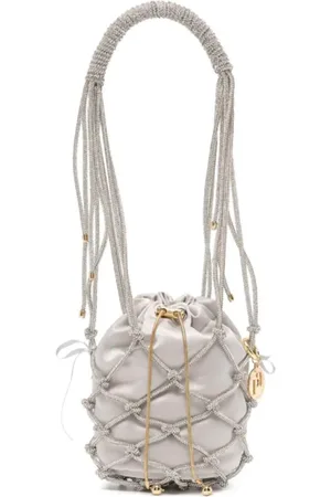 ROSANTICA Femme, Sacs, Gris, Taille: ONE Size Sac à cordonnet tissé à la main avec cristaux