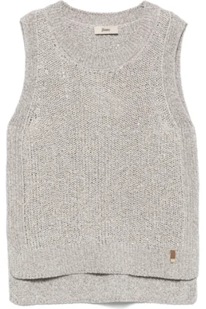HERNO Femme, Vestes, Gris, Taille: 38 FR Gilet Tricoté