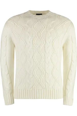 Paul & Shark Homme, Pulls, , Taille: L Pull Col Rond en Laine Tricotée en Câbles