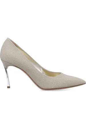 Casadei Femme, Chaussures, Gris, Taille: 36 EU Solar Eclipse Glitter Pointed Escarpins