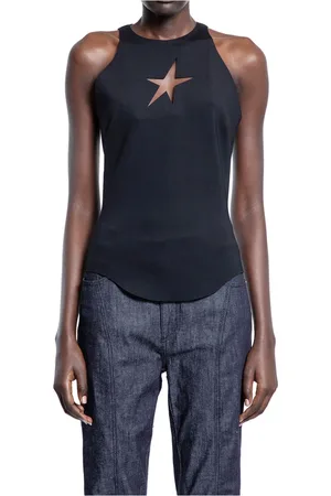 MUGLER Femme, Tops, Noir, Taille: 36 FR Haut noir sans manches avec étoiles