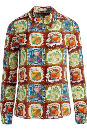 ALICE+OLIVIA Femme, Blouses et Chemises, Multicolore, Taille: 38 FR Chemise en Soie à Col Classique et Manches Longues