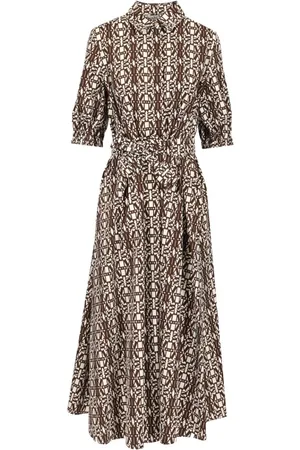 Max Mara Femme, Robes, Brun, Taille: 38 FR Robe Chemise Imprimée