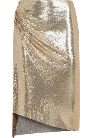 Paco rabanne Femme, Jupes, Jaune, Taille: 36 FR Jupe Métallique Pièce Statement