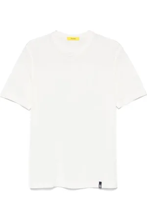 DRUMOHR Homme, Tops, Blanc, Taille: S T-shirt blanc à col rond avec étiquette logo