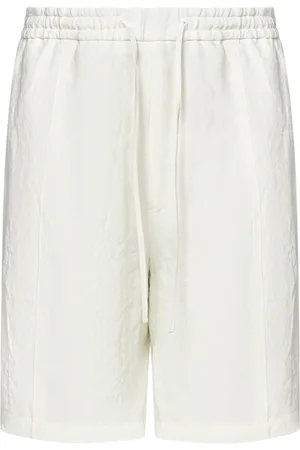 Emporio Armani Homme, Shorts, Blanc, Taille: S Shorts en lin blanc à cordon Ss25