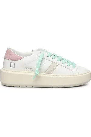 D.A.T.E. Femme, Chaussures, Blanc, Taille: 39 EU Baskets Roses Plateforme Basse