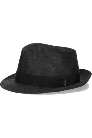 Borsalino Homme, Accessoires, Noir, Taille: 58 CM Chapeau de paille noir à large bord