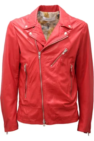 BULLY Homme, Vestes, Rouge, Taille: L Veste en Cuir Cerise Modèle 5031