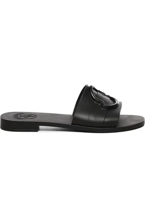 Moncler Femme, Chaussures, Noir, Taille: 39 EU Sandales noires en TPU avec logo 3D