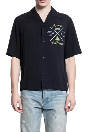 AMIRI Homme, Chemises, Noir, Taille: S Chemise de Bowling avec Impressions Graphiques