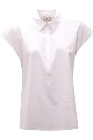 Woolrich Femme, Tops, Blanc, Taille: 38 FR Chemisier en Popeline Blanc Lumineux