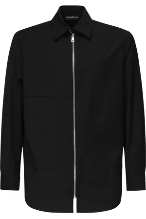 Giuliano Galiano Homme, Chemises, Noir, Taille: 2XL Chemise Noire Zip Style Italien