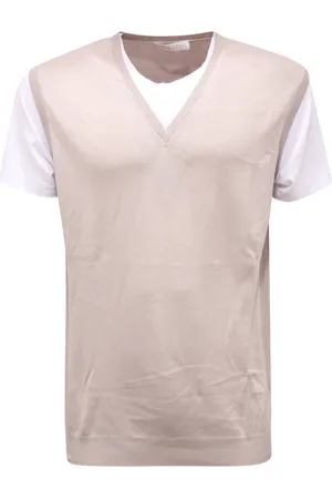 Daniele Fiesoli Homme, Tops, Gris, Taille: M Style Italien Gris-Blanc Tricot