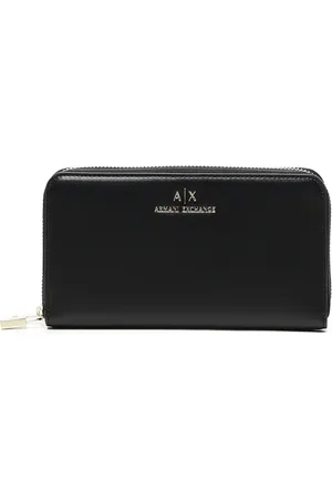 Armani Exchange Femme, Accessoires, Noir, Taille: ONE Size Portefeuille Noir avec Fermeture Éclair