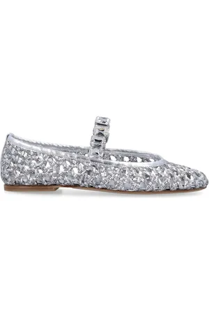 Casadei Femme, Chaussures, Gris, Taille: 37 EU Ballerines Fermées Argent avec Cristaux
