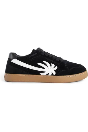 Palm Angels Femme, Chaussures, Noir, Taille: 37 EU Baskets en daim noir à lacets