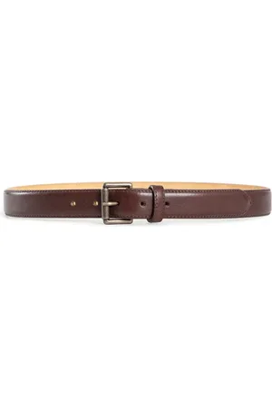Hed Mayner Homme, Accessoires, Brun, Taille: M Ceinture en Cuir Marron avec Logo en Relief