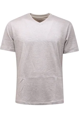 ELEVENTY Homme, Tops, Gris, Taille: S Pull Col V Gris Chiné Bordure Contrastée