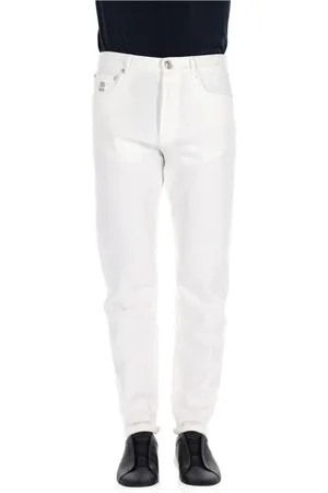Brunello Cucinelli Homme, Jeans, Blanc, Taille: L Jean Blanc en Coton Taureau