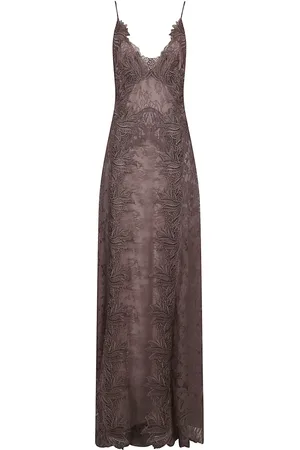 Alberta Ferretti Femme, Robes, Brun, Taille: 38 FR Élégante Robe en Dentelle pour Femmes