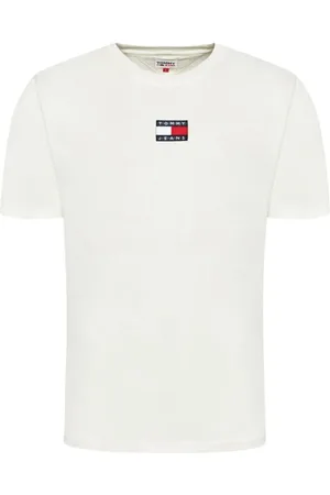 Tommy Hilfiger Homme, Tops, Blanc, Taille: M T-shirt en Coton Regular Fit avec Imprimé Minimaliste