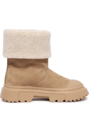Hogan Femme, Chaussures, , Taille: 38 EU Botte avec Fourrure Écologique, Coupe Large, Fabriquée en Italie