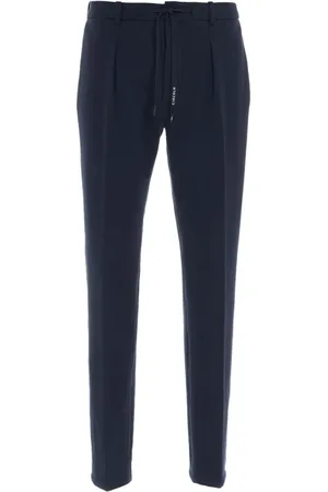 Circolo Homme, Pantalons, Bleu, Taille: M Pantalon Chino Bleu avec Pli