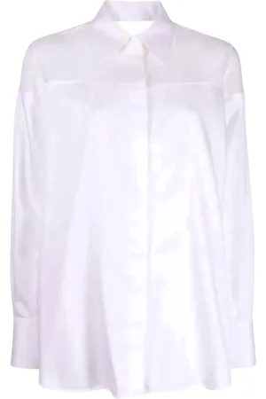 Helmut Lang Femme, Blouses et Chemises, Blanc, Taille: 38 FR Chemise Blanche en Coton avec Panneau Transparent