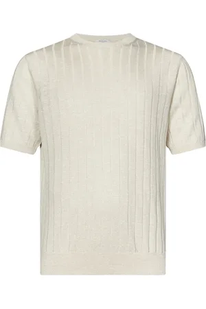 Boglioli Homme, Tops, Blanc, Taille: M Pull blanc à manches courtes col rond