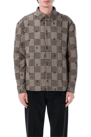 Daily paper Homme, Chemises, Brun, Taille: M Chemise Matelassée Wet Weather Manches Longues Gris