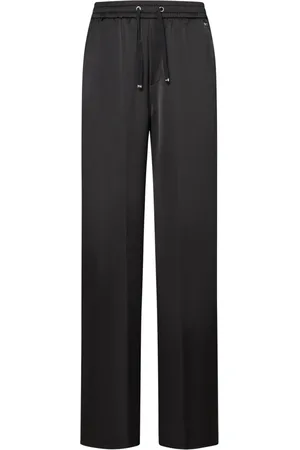 HERNO Femme, Pantalons, Noir, Taille: 38 FR Pantalon Noir Élégant en Crêpe de Polyester