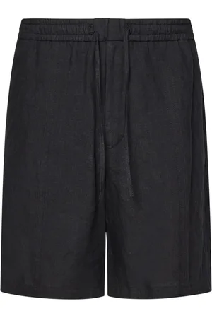 Emporio Armani Homme, Shorts, Noir, Taille: S Shorts en lin noir à cordon Ss25