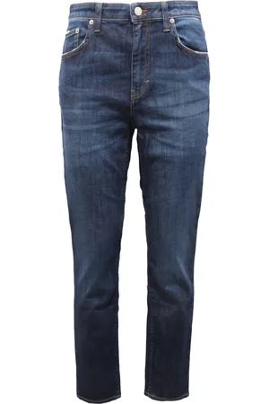 DEPARTMENT FIVE Femme, Jeans, Bleu, Taille: W25 Pantalon en denim taille haute bleu