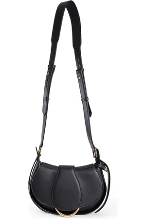 Chloé Femme, Sacs, Noir, Taille: ONE Size Sac Bandoulière en Cuir de Veau Noir avec Rabat