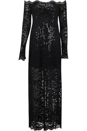 Paco rabanne Femme, Robes, Noir, Taille: 40 FR Élégante Robe Longue à Col Bateau