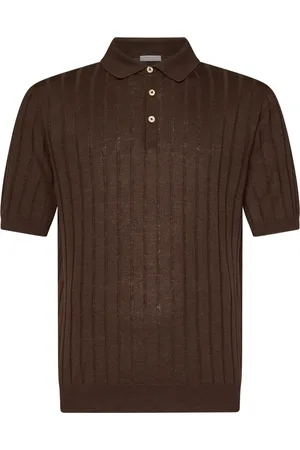 Boglioli Homme, Tops, Brun, Taille: S Polo Marron en Lin et Coton