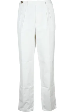 Brunello Cucinelli Homme, Pantalons, Blanc, Taille: L Pantalon en Coton