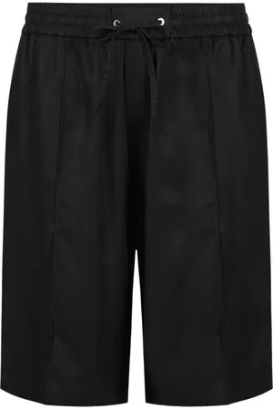 Iceberg Homme, Shorts, Noir, Taille: M Shorts Bermuda noirs à coupe confortable en Tencel avec rayures contrastantes