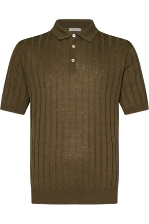 Boglioli Homme, Tops, Vert, Taille: XL Polo en Lin et Coton Vert Style Confort