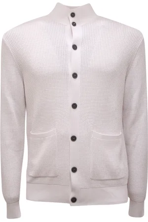 BALLANTYNE Homme, Pulls, Blanc, Taille: M Gilet Coton Pull Blanc Beurre