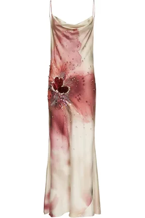 Guess Femme, Robes, Multicolore, Taille: 46 FR Robe Élégante Marciano Sara Robe Longue
