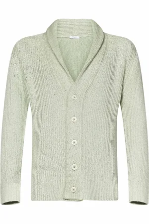 Boglioli Homme, Pulls, Vert, Taille: L Tricot Vert Ss25 Cardigan Col Châle