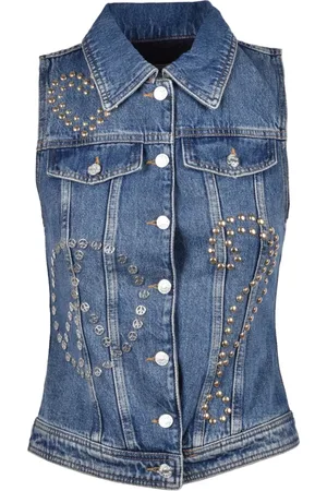 Moschino Femme, Vestes, Bleu, Taille: 40 FR Gilet