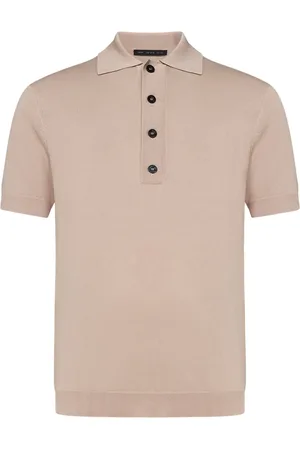 LOW BRAND Homme, Tops, Rose, Taille: S Polo Crêpe Rose avec Détails Intarsia