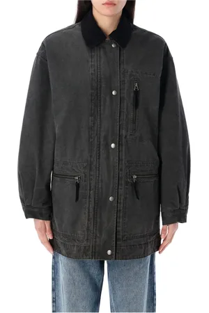 Isabel Marant Femme, Vestes, Noir, Taille: 38 FR Kimelia Veste en Coton Enduit