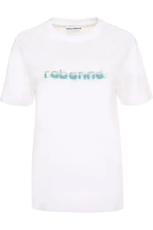 Paco rabanne Femme, Tops, Blanc, Taille: 40 FR T-shirt en coton à encolure ras du cou