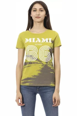 Trussardi Femme, Tops, Vert, Taille: 46 FR T-shirt Élégant Vert à Manches Courtes
